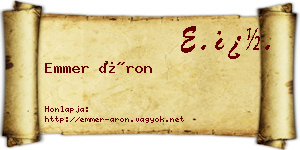 Emmer Áron névjegykártya