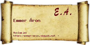 Emmer Áron névjegykártya
